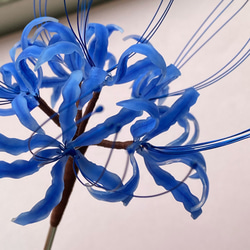 青い彼岸花のかんざし　曼珠沙華の一本簪(小) 4枚目の画像