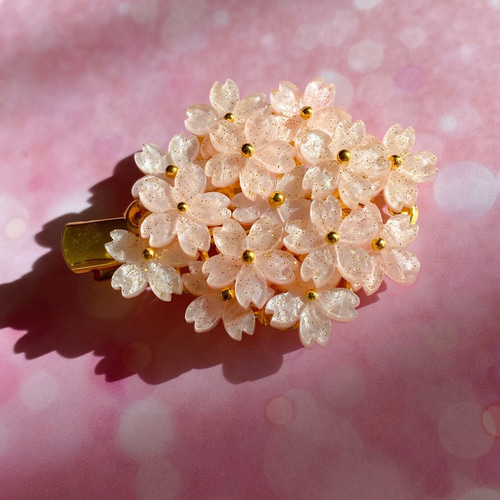 展示中です。さくら色のヘアクリップ 桜 ヘアクリップ シンプル さくら 春 サクラ かわいい おしゃれ