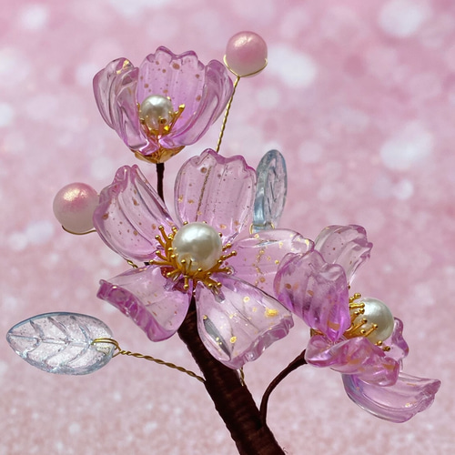 (龍道華彩)  桜の木と花の輪  金箔