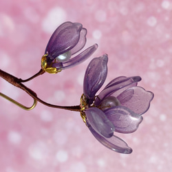 紫木蓮のかんざし Uピン簪 1枚目の画像