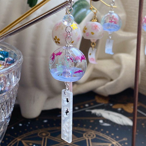 夏の風物詩 リアル金魚風鈴のかんざし ゆらゆら一本簪 かんざし メノ