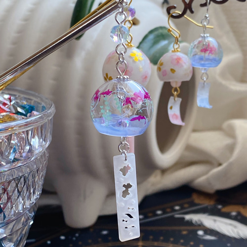 超 激レア ゆらゆら 金魚草 ゆらゆら風鈴〜金魚×花火〜本金仕立て | Blanche Neige