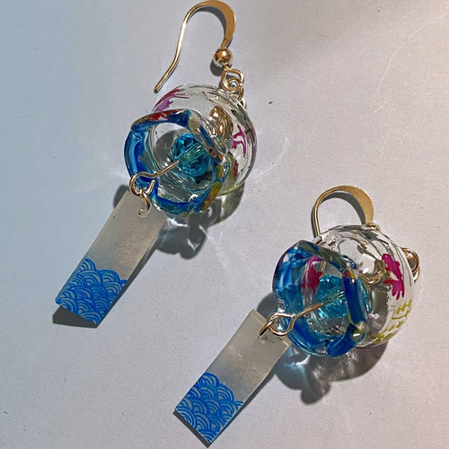 新作のお知らせ〜風鈴ピアスのシリーズ〜 - Atelier Mon Chat Bleu