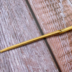 笹付き竹のかんざし 秋の笹モチーフの一本簪 6枚目の画像