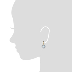 鑽石切割的寶石天藍色黃玉一粒耳環☆14KGF 第4張的照片