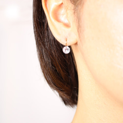 寶石品質玫瑰紫水晶簡單單耳環☆14KGF 第4張的照片