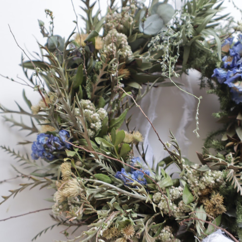 送料無料 ネモフィラのリース大 サマーリース ブルーリース 水色リース