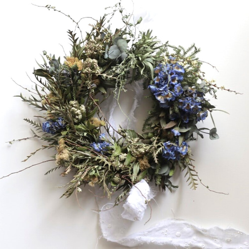 送料無料 ネモフィラのリース大 サマーリース ブルーリース 水色リース