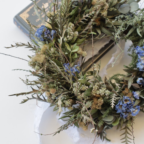 送料無料 ネモフィラのリース大 サマーリース ブルーリース 水色リース