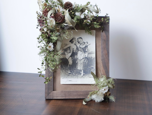 アンティーク アートフラワーフレーム ハンドメイド ☆色褪せない本物