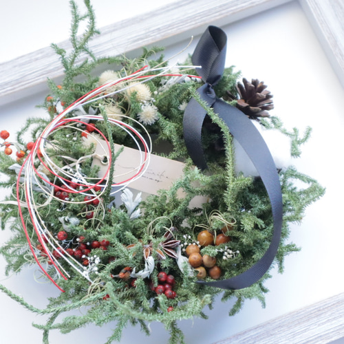 クリスマスリース　お正月リース　節分リース　冬リース　ドライフラワーリース クリスマスリースお正月リース節分リース冬リースドライフラワーリース