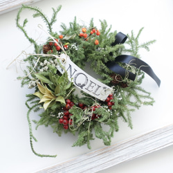 クリスマスリース　お正月リース　節分リース　冬リース　ドライフラワーリース クリスマス リース「Happy X'mas & New Year～2way～」｜フラワー
