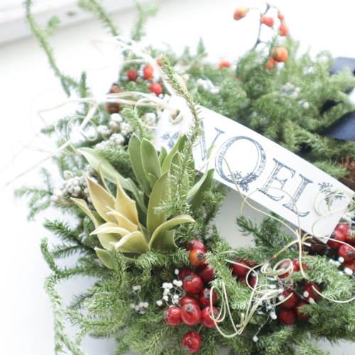 クリスマスリース　お正月リース　節分リース　冬リース　ドライフラワーリース 送料無料 お正月飾りにもなるクリスマスリース小 ドライフラワーリース