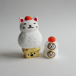 レジン　鏡餅ねこ　見本 4枚目の画像