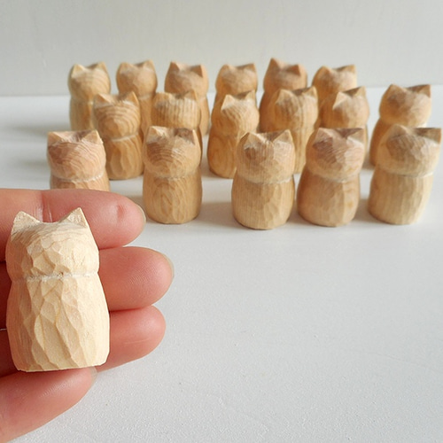 木彫り ねこ雛人形36 その他置物 鶏口舎(けいこうしゃ) 通販 1769574