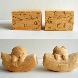 木彫り　鯉のぼりと金太郎　赤11 5枚目の画像