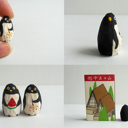 木彫り　子供ペンギンと花火29 2枚目の画像