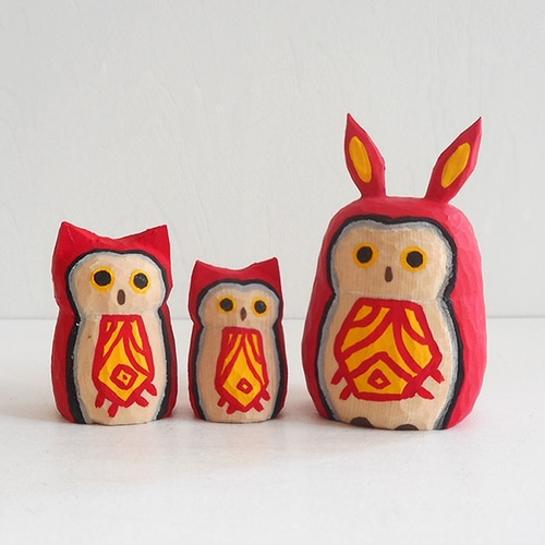木彫り 赤ミミズク 小8 その他置物 鶏口舎(けいこうしゃ) 通販
