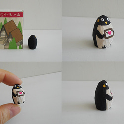 木彫り　子供ペンギンとバレンタイン5 2枚目の画像