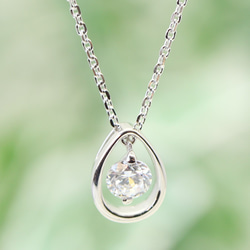 silver925×キュービックジルコニアCZダイヤ 卵型ネックレス　(S-031) 3枚目の画像