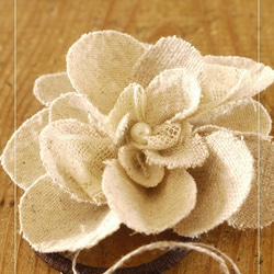 flower L*hair pony linen+antique lace 2枚目の画像