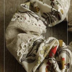 handmade*chouchou Liberty EL+linen pach+antique lace 1枚目の画像