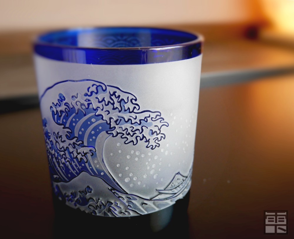 [浮世絵グラス] 神奈川沖浪裏／北斎