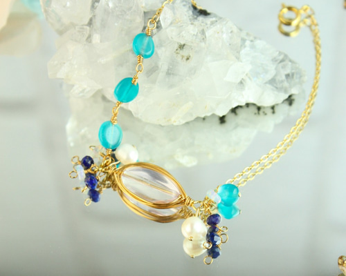 超希少】「守護石」*大粒スコロライト**アマゾナイト*ブレスレット