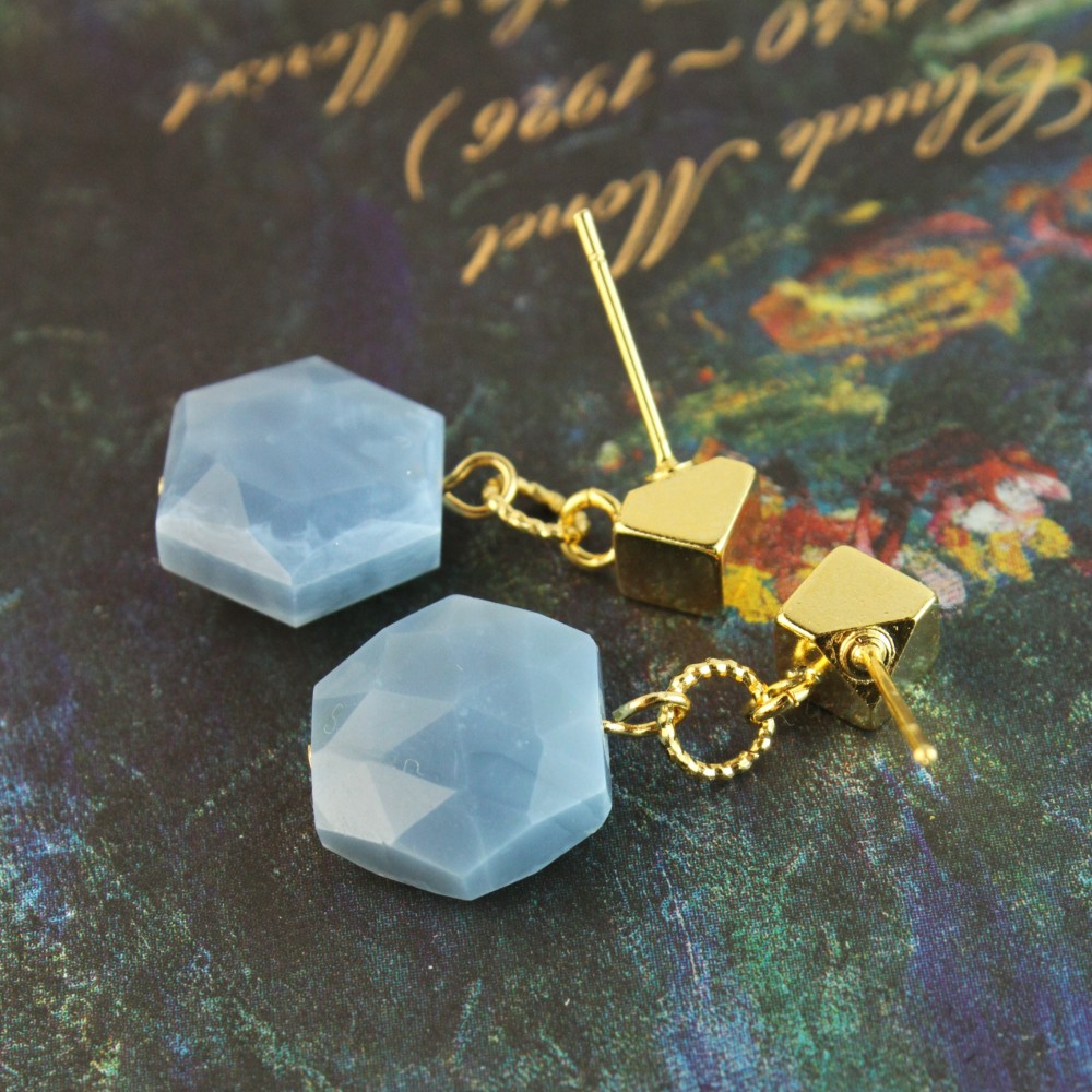 【希少石】【極上品❥】 *オワイヒーオパール* 24Kgpスタッドピアス