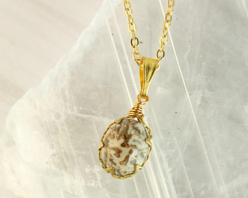 ダイナソーボーンフォッシル（クリーム系）ペンダントトップ ダイナソーボーンフォッシル（クリーム系）ペンダントトップ