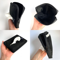 【3way】デスクまわり バッグにもかさばらない 携帯用に便利なポーチ一体型 ポケットティッシュケース《選べる2タイプ》 4枚目の画像