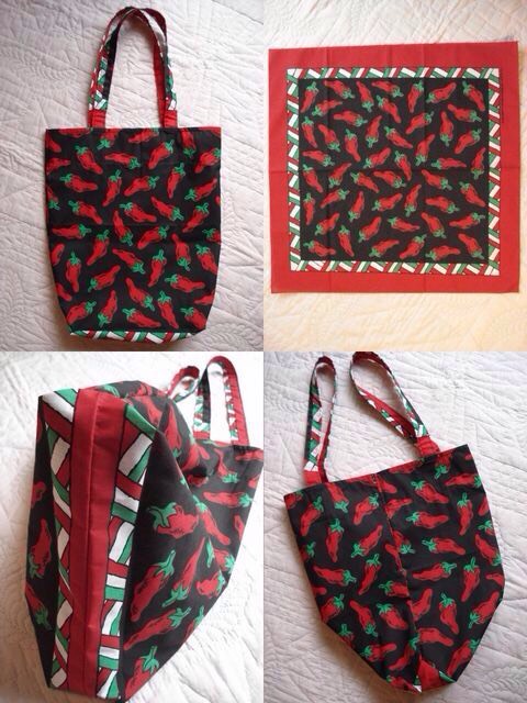 夏のお出かけ 旅行 アウトドア レジャー♪ A4すっぽり 縦長 縦型 肩掛け ショルダートート＊USAバンダナ 布バッグ