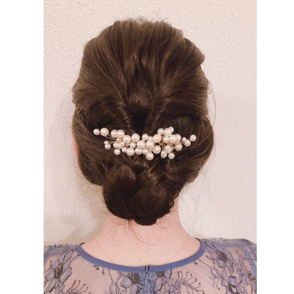 パールヘアアクセサリー　コーム　ウェディング　 1枚目の画像