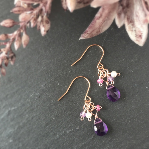 送料無料】アレルギー対応 アメジスト・ルビー・ピンクアメジスト  