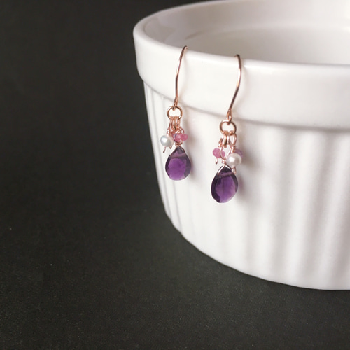 送料無料】アレルギー対応 アメジスト・ルビー・ピンクアメジスト  