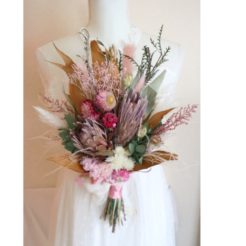 受注制作]ドライフラワーブーケ、ブートニア 結婚式、前撮り、フォト 