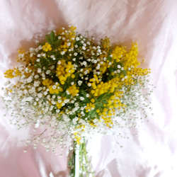 ミモザカスミ草花束、スワッグ 5枚目の画像