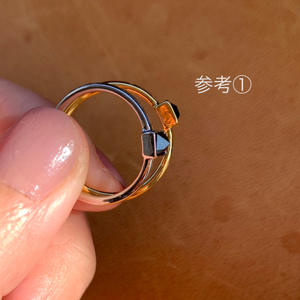 【再再販】370. 選べるカラー スワロフスキー スクエア型 ポイントリング 指輪 シルバー lensa 10枚目の画像