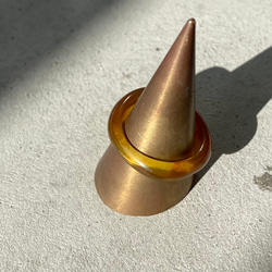 【再販】294-2.マーブリングクリア 樹脂製 リング  シンプル 指輪 lensa 3枚目の画像