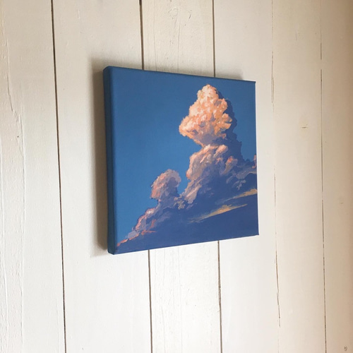1点もの アクリル原画 / 18cmx18cm 入道雲が美しい 絵画 ヤスユキ ウノ