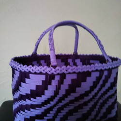 クラフトハンドのバッグ  紫＆黒 1枚目の画像