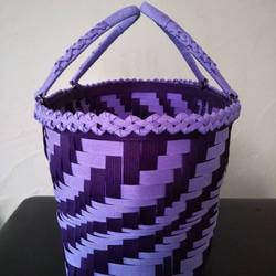 クラフトハンドのバッグ  紫＆黒 2枚目の画像