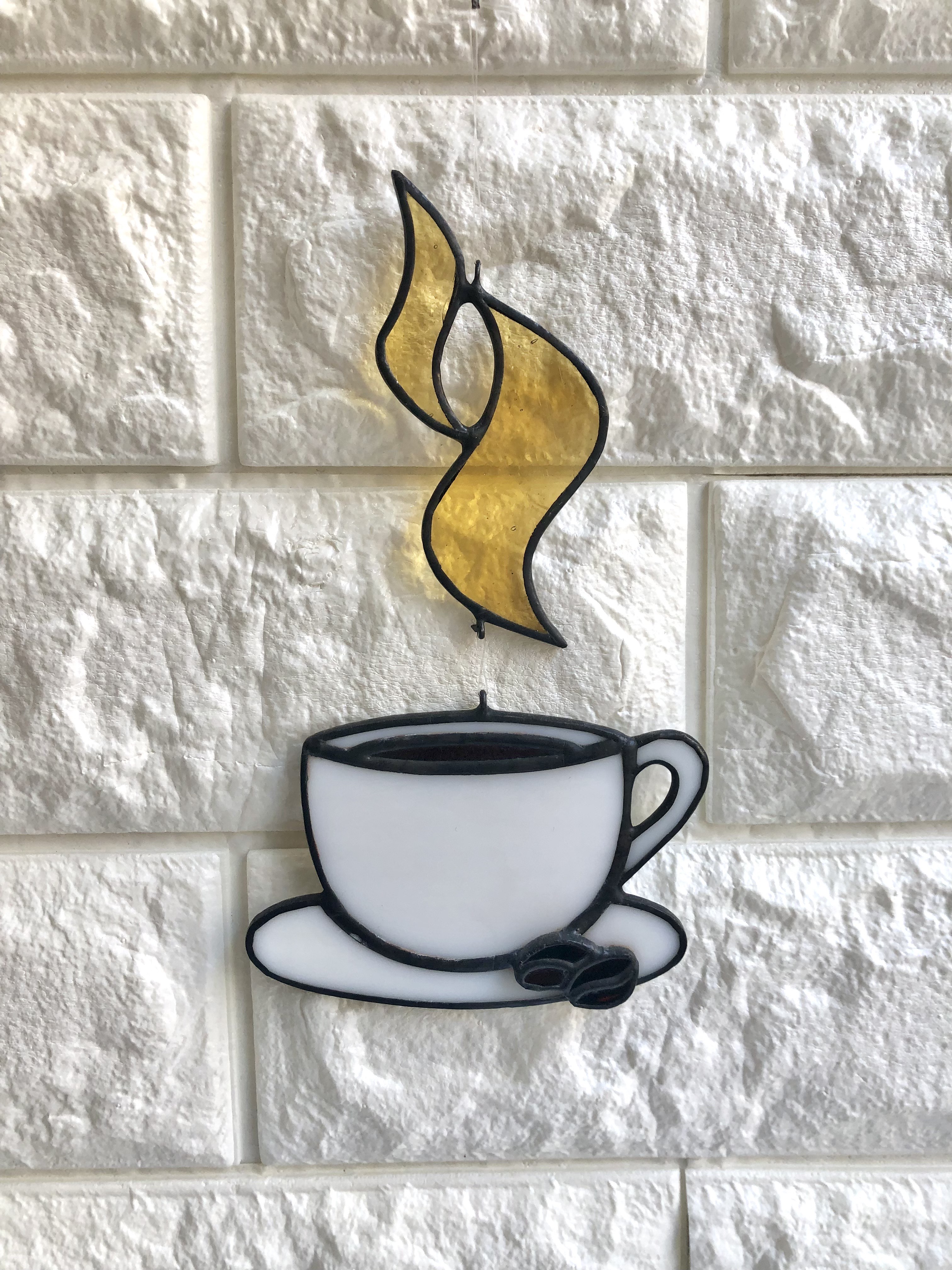 ステンドグラス】コーヒーカップのオーナメント その他