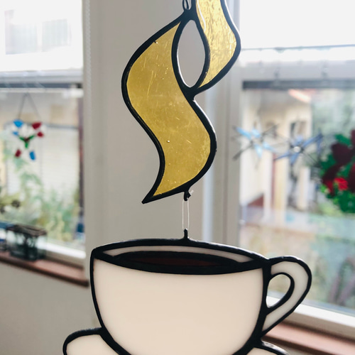 ステンドグラス】コーヒーカップのオーナメント その他