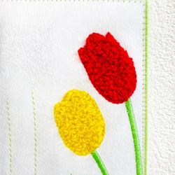 刺しゅうで作った　うれしっしゅの絵はがき　春　こいのぼり・菜の花・チューリップ　各1枚の3枚セット 1枚目の画像