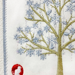 刺しゅうで作った　うれしっしゅの絵はがき　冬　椿・雪ウサギ・ツリー　各1枚の3枚セット 2枚目の画像
