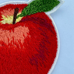 【ワッペン】【食べ物シリーズ】たのしっしゅのかわいい　りんごのワッペン 1枚目の画像