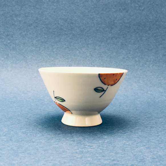 砥部焼/ミカン柄お茶碗(小)/一夢工房 茶碗・めし碗 一夢工房 砥部焼/ミカン柄お茶碗(小)/一夢工房 茶碗・めし碗 一夢工房