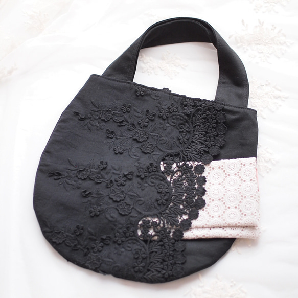 フラワーレースBAG・カジュアル フォーマル ・ブラックフォーマル・立体レース・3Ｄレース 5枚目の画像