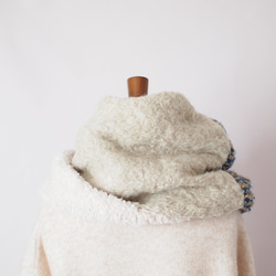 【受注製作】ループツイードとくるくるモヘアのスヌード（1重ねじりタイプ）・ボア・ニット 3枚目の画像